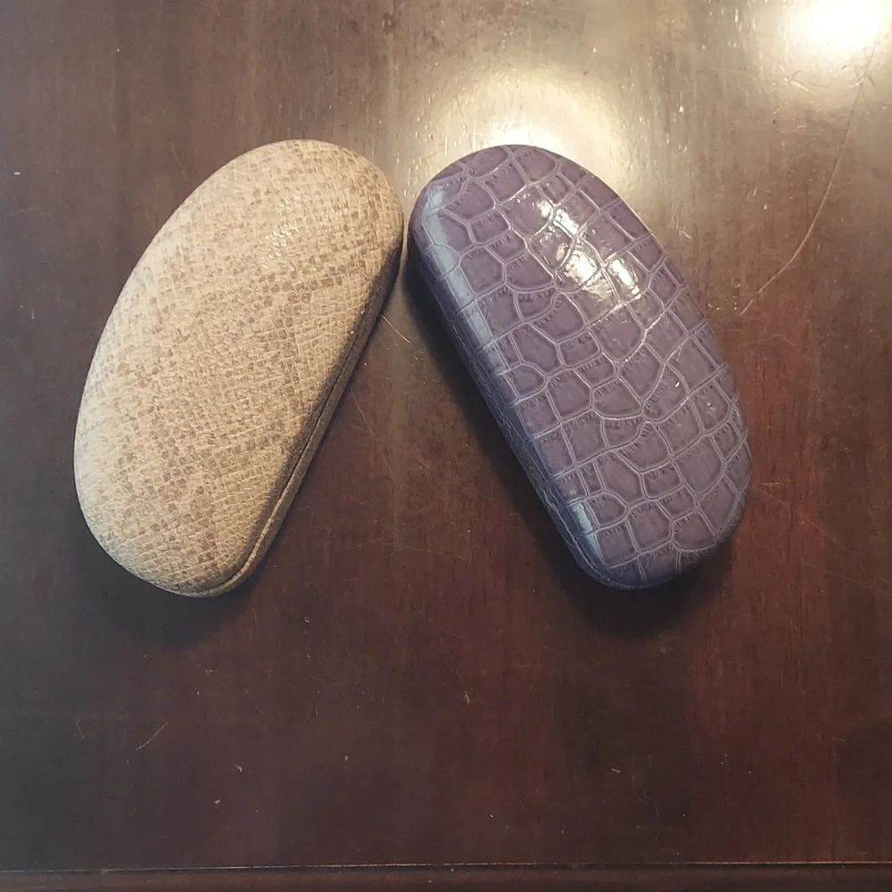 L. Durand Snakeskin and Crocodile Skin XL Hard Sunglasses Case Set EUC/NWOT!